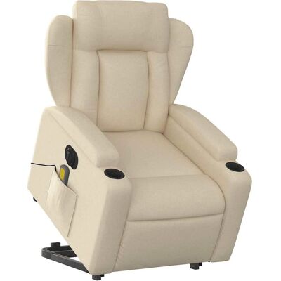 vidaXL Fauteuil de massage électrique avec levage - Crème - Relaxation - Publicité vidaXL Fauteuil de massage électrique avec levage - Crème - Relaxation - Publicité