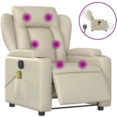Fauteuil de massage électrique vidaXL - Crème, Reclinable, Massage - Publicité Fauteuil de massage électrique vidaXL - Crème, Reclinable, Massage - Publicité