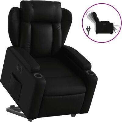 Fauteuil inclinable et releveur VidaXL - Noir - Cuir synthétique durable - Fauteuil relax - Publicité Fauteuil inclinable et releveur VidaXL - Noir - Cuir synthétique durable - Fauteuil relax - Publicité