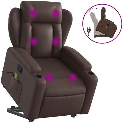 vidaXL Relaxsessel Mit Aufstehhilfe Elektrisch - Braun, Massage, Modell vidaXL Relaxsessel Mit Aufstehhilfe Elektrisch - Braun, Massage, Modell