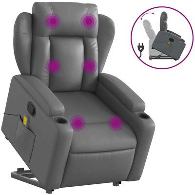 vidaXL Elektrischer Aufstehsessel Grau - Massage Sessel vidaXL Elektrischer Aufstehsessel Grau - Massage Sessel
