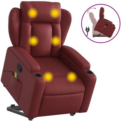 vidaXL Relaxsessel - Weinrot - Mit Aufstehhilfe & Massage vidaXL Relaxsessel - Weinrot - Mit Aufstehhilfe & Massage