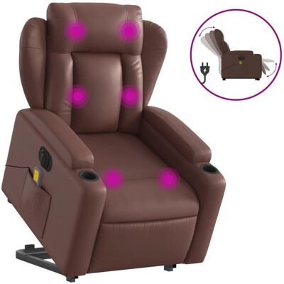 Chaise de massage électrique avec levage - Accent marron - Publicité Chaise de massage électrique avec levage - Accent marron - Publicité