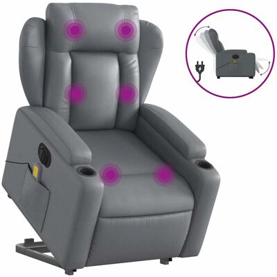 vidaXL Massagesessel mit Aufstehhilfe, Kunstleder Grau, Modell: Elekt vidaXL Massagesessel mit Aufstehhilfe, Kunstleder Grau, Modell: Elekt