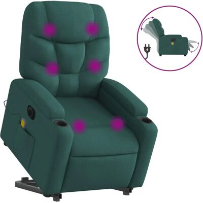 vidaXL Fauteuil Relax - Vert Foncé - Massages, Relevage - Publicité vidaXL Fauteuil Relax - Vert Foncé - Massages, Relevage - Publicité