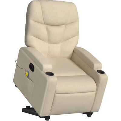 vidaXL Elektrische relaxfauteuil - Creme - 74x146x78 cm vidaXL Elektrische relaxfauteuil - Creme - 74x146x78 cm