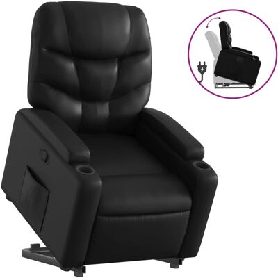 vidaXL Relaxsessel mit Aufstehhilfe Schwarz - Bequemer Drehstuhl vidaXL Relaxsessel mit Aufstehhilfe Schwarz - Bequemer Drehstuhl