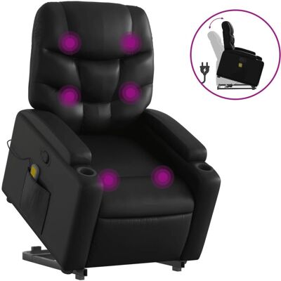 vidaXL Relaxsessel mit Aufstehhilfe Kunstleder Schwarz - Modell Manu vidaXL Relaxsessel mit Aufstehhilfe Kunstleder Schwarz - Modell Manu