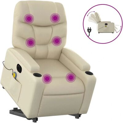 Fauteuil de massage avec levage - Crème - VidaXL - Réglable & Massage - Publicité Fauteuil de massage avec levage - Crème - VidaXL - Réglable & Massage - Publicité