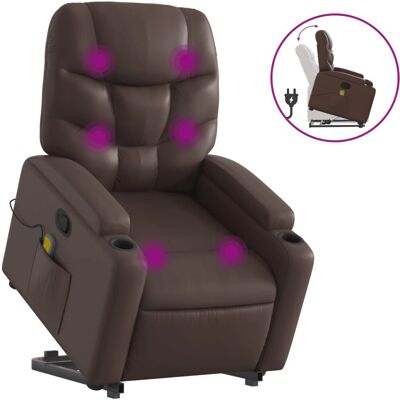 vidaXL Fauteuil d'accent - Marron - Reclinable, Massage, Élévateur - Mobilier - Publicité vidaXL Fauteuil d'accent - Marron - Reclinable, Massage, Élévateur - Mobilier - Publicité