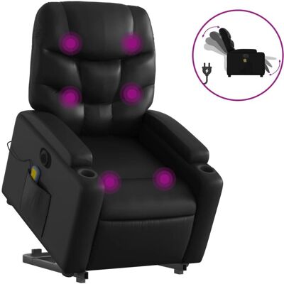 Fauteuil relax électrique vidaXL avec massage et levage, noir - Publicité Fauteuil relax électrique vidaXL avec massage et levage, noir - Publicité