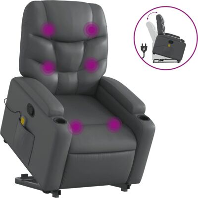 Fauteuil de massage électrique vidaXL - Gris - Relevable - Publicité Fauteuil de massage électrique vidaXL - Gris - Relevable - Publicité