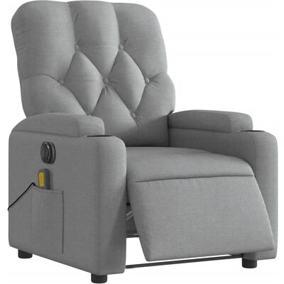 vidaXL Elektrischer Massagesessel - Hellgrauer Relaxsessel - Armlehnsessel vidaXL Elektrischer Massagesessel - Hellgrauer Relaxsessel - Armlehnsessel