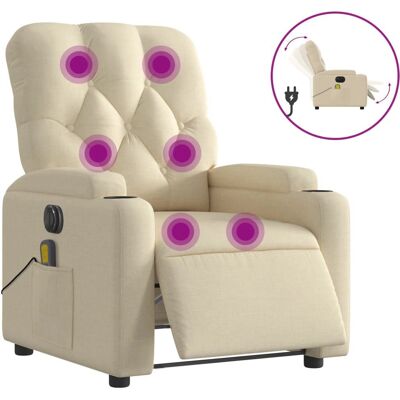 Chaise VidaXL - Crème - Massage réglable et reclinable - Chaise - Publicité Chaise VidaXL - Crème - Massage réglable et reclinable - Chaise - Publicité