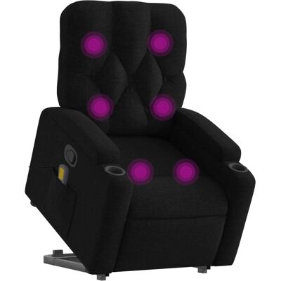 Fauteuil électrique de relaxation avec levage et massage vidaXL - Noir - Publicité Fauteuil électrique de relaxation avec levage et massage vidaXL - Noir - Publicité