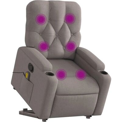 Fauteuil inclinable électrique avec levage - Taupe vidaXL - Publicité Fauteuil inclinable électrique avec levage - Taupe vidaXL - Publicité