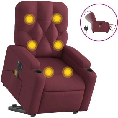 Chaise VidaXL - Relevable, Massage, Rouge - Mobilier - Publicité Chaise VidaXL - Relevable, Massage, Rouge - Mobilier - Publicité