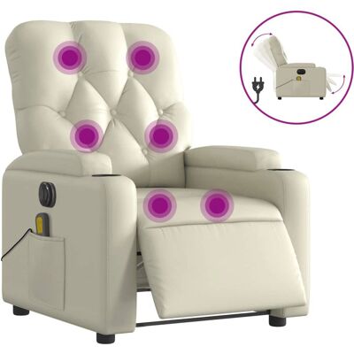 VidaXL Fauteuil de massage crème - Réglable électrique - 110kg Max - Publicité VidaXL Fauteuil de massage crème - Réglable électrique - 110kg Max - Publicité