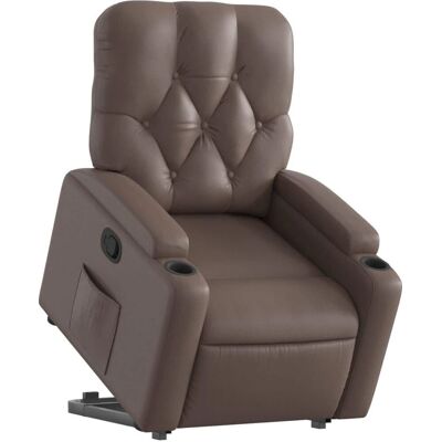 vidaXL Relaxsessel mit Aufstehhilfe - Leder Braun - Senioren vidaXL Relaxsessel mit Aufstehhilfe - Leder Braun - Senioren