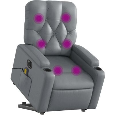vidaXL Elektrischer Massagesessel mit Aufstehhilfe - Grau - Relaxsessel mit Massage vidaXL Elektrischer Massagesessel mit Aufstehhilfe - Grau - Relaxsessel mit Massage