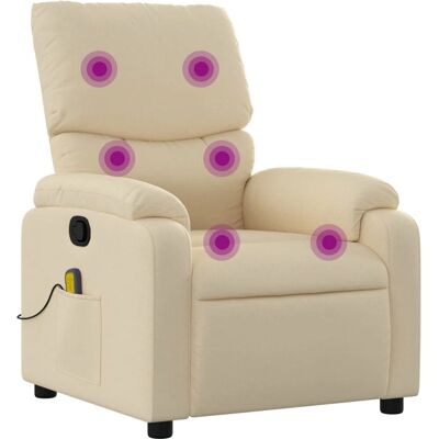 Fauteuil de massage électrique VidaXL - Crème, relaxation, 6 points - Publicité Fauteuil de massage électrique VidaXL - Crème, relaxation, 6 points - Publicité