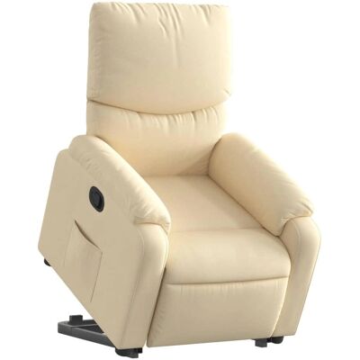 Fauteuil relax avec levage vidaXL - Crème, Manuel & Électrique - Publicité Fauteuil relax avec levage vidaXL - Crème, Manuel & Électrique - Publicité