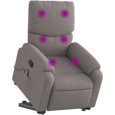 Fauteuil massant releveur vidaXL taupe - Publicité Fauteuil massant releveur vidaXL taupe - Publicité