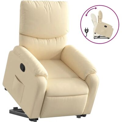 Fauteuil électrique inclinable et releveur vidaXL - Tissu crème - Publicité Fauteuil électrique inclinable et releveur vidaXL - Tissu crème - Publicité