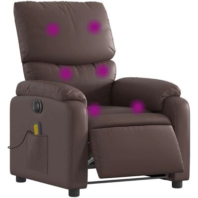 Fauteuil de massage électrique inclinable - Marron VidaXL - Publicité Fauteuil de massage électrique inclinable - Marron VidaXL - Publicité