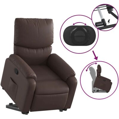 vidaXL Elektrischer Relaxsessel mit Aufstehhilfe - Braun - Sessel mit Liftfunktion vidaXL Elektrischer Relaxsessel mit Aufstehhilfe - Braun - Sessel mit Liftfunktion
