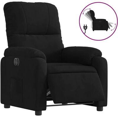 vidaXL Fauteuil électrique inclinable - Microfibre, Noir - Publicité vidaXL Fauteuil électrique inclinable - Microfibre, Noir - Publicité