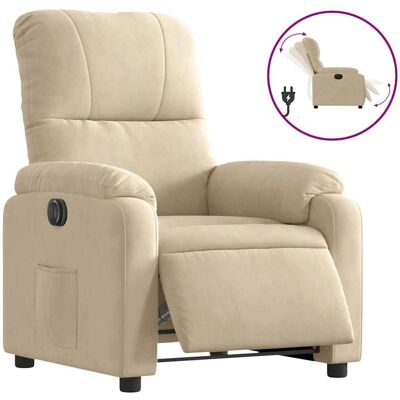 vidaXL Fauteuil Relax Électrique - Microfibre Crème - Ajustable - Publicité vidaXL Fauteuil Relax Électrique - Microfibre Crème - Ajustable - Publicité