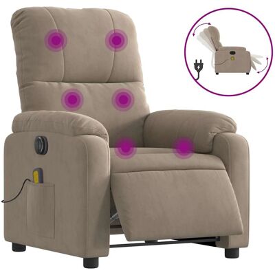 Fauteuil massant électrique vidaXL - Microfibre taupe - Mobilier relax - Publicité Fauteuil massant électrique vidaXL - Microfibre taupe - Mobilier relax - Publicité