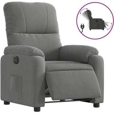 vidaXL Fauteuil inclinable électrique microfibre gris foncé - Fauteuil d'accent - Publicité vidaXL Fauteuil inclinable électrique microfibre gris foncé - Fauteuil d'accent - Publicité