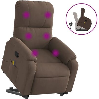 Fauteuil microfibre marron VidaXL avec levage et massage - Publicité Fauteuil microfibre marron VidaXL avec levage et massage - Publicité