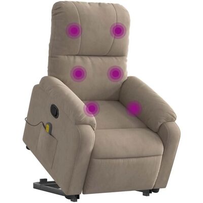 Fauteuil relax avec fonction de levage microfibre taupe - Vidaxl - Publicité Fauteuil relax avec fonction de levage microfibre taupe - Vidaxl - Publicité