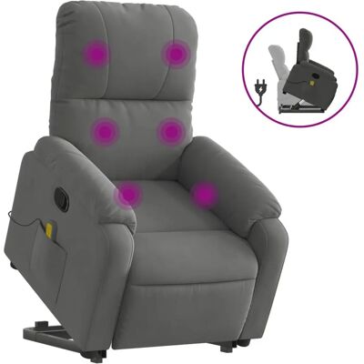 Vidaxl - Fauteuil inclinable massage en microfibre gris foncé - Publicité Vidaxl - Fauteuil inclinable massage en microfibre gris foncé - Publicité