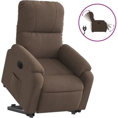Vidaxl Fauteuil électrique inclinable - Microfibre, Marron - Publicité Vidaxl Fauteuil électrique inclinable - Microfibre, Marron - Publicité