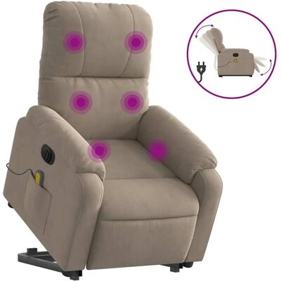 Fauteuil Relax Taupe Microfibre VidaXL - Publicité Fauteuil Relax Taupe Microfibre VidaXL - Publicité