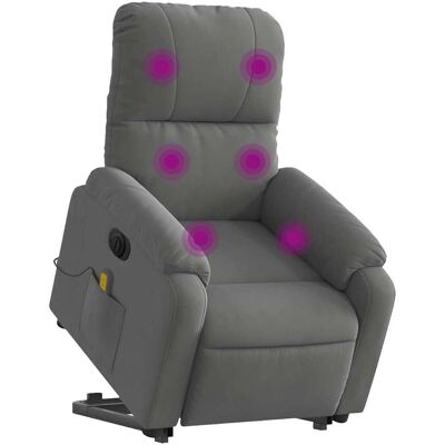 Chaise de Massage Électrique Reclinable - Microfibre Gris Foncé - Publicité Chaise de Massage Électrique Reclinable - Microfibre Gris Foncé - Publicité