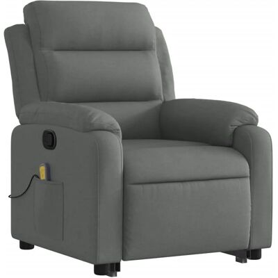 vidaXL Fauteuil Relax avec Aide au Lever en Tissu Gris Foncé - Fauteuil Massant Reclinable - Publicité vidaXL Fauteuil Relax avec Aide au Lever en Tissu Gris Foncé - Fauteuil Massant Reclinable - Publicité