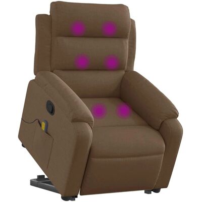 vidaXL Relaxfauteuil met Opstapfunctie - Elektrisch, 6-Punt Vibratiemassage, Bruin vidaXL Relaxfauteuil met Opstapfunctie - Elektrisch, 6-Punt Vibratiemassage, Bruin