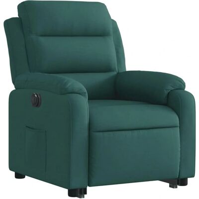 Fauteuil électrique inclinable avec massage vidaXL - Vert foncé - Publicité Fauteuil électrique inclinable avec massage vidaXL - Vert foncé - Publicité