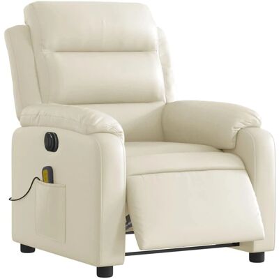 vidaXL Fauteuil de massage électrique - Crème - Relaxation - Publicité vidaXL Fauteuil de massage électrique - Crème - Relaxation - Publicité