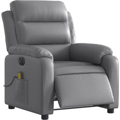 fauteuil électrique inclinable vidaXL - massage par vibration 6 points - gris - Publicité fauteuil électrique inclinable vidaXL - massage par vibration 6 points - gris - Publicité