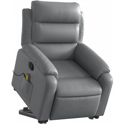 vidaXL Fauteuil de Massage Électrique - Relevage, Gris - Publicité vidaXL Fauteuil de Massage Électrique - Relevage, Gris - Publicité