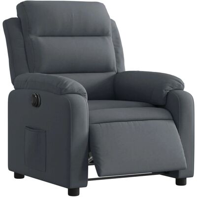 vidaXL Recliner - Elektrisk Fløjl Mørkegrå - Reclining Armchair vidaXL Recliner - Elektrisk Fløjl Mørkegrå - Reclining Armchair
