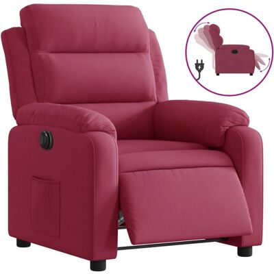 VidaXL Fauteuil - Bordeauxrood & Fluwelen - Elektrische relaxfauteuil VidaXL Fauteuil - Bordeauxrood & Fluwelen - Elektrische relaxfauteuil