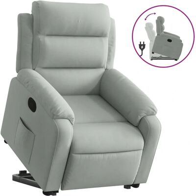 fauteuil en velours gris clair vidaXL avec levage - Publicité fauteuil en velours gris clair vidaXL avec levage - Publicité