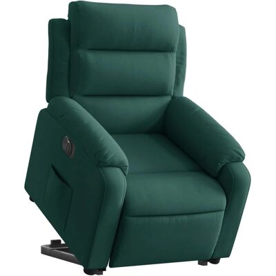 Vidaxl Elektrische relaxfauteuil Donkergroen Fluweel 2757 - Relaxfauteuil Vidaxl Elektrische relaxfauteuil Donkergroen Fluweel 2757 - Relaxfauteuil